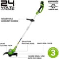 Miniatyrbillede 2 af 4: Trimmer Premium 24V 2Ah Greenworks G24LT30MK2 - 2100007UA