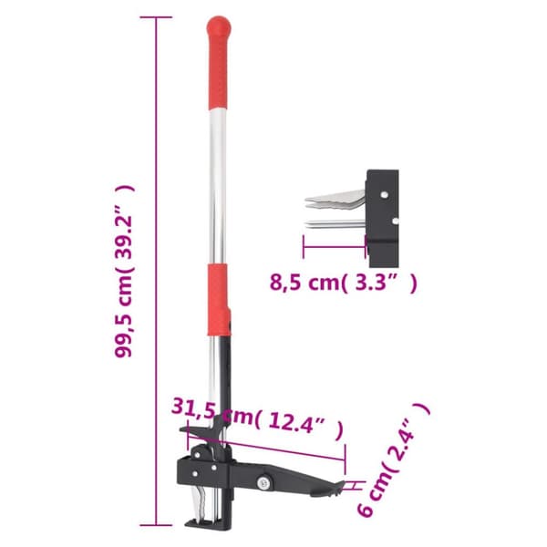 vidaXL Ugressfjerner rød og sølv 99,5 cm anodisert aluminium