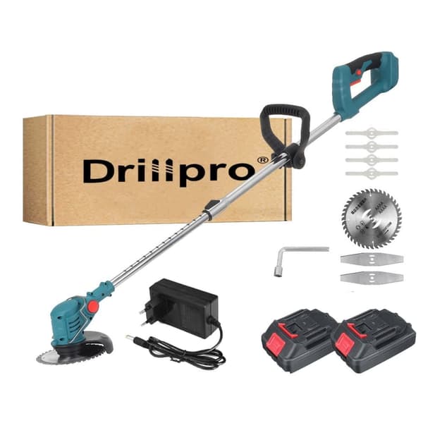 Batteri grästrimmer 2000W 21V gräsklippare röjskärare med 2 batterier