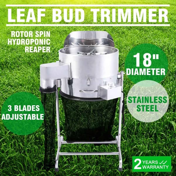 40W 3-hastigheter 18-tums professionell elektrisk lövtrimmer, hydroponisk bladknopp trimmer, 3 justerbara stål blad, enkel rengöring