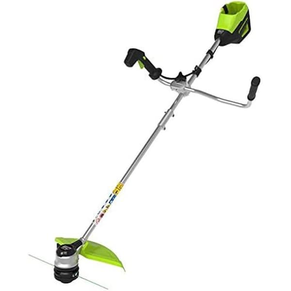Greenworks GD60BCB 2-i-1 batteritrimmer &amp; röjskärare (Li-Ion 60V klippbredd 40cm/30cm tråd/blad 2,4mm 6000rpm