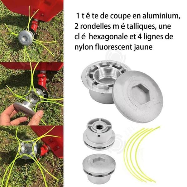 INN röjkutterhuvud 5x6cm aluminium Universal röjklipparhuvud Grästrimmerhuvud Trimmerhuvud för gasklippare
