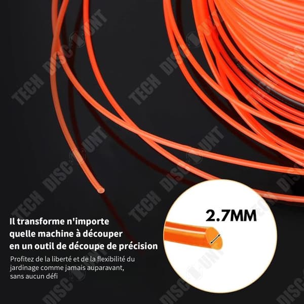 TD 2st linje för klippning 65m orange gräsklipparlinje klippningssnöre nylon ögla röjsåg snöre nylon Klippningslinje