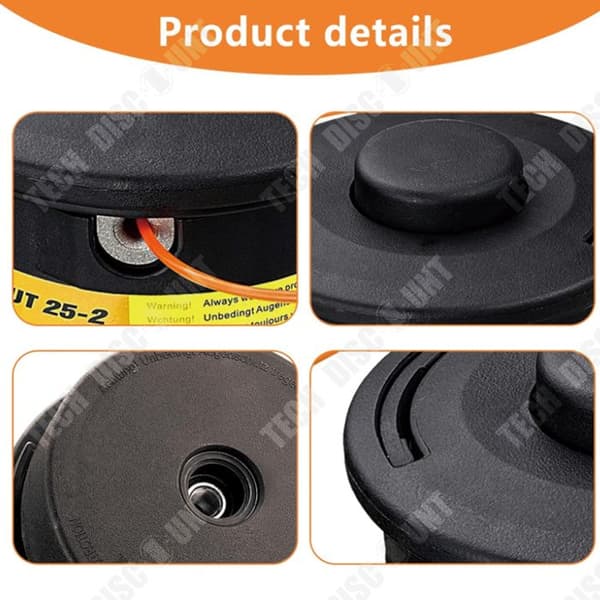 TD® 4 röjhuvuden Universal Svart 12 cm Klipphuvud Ryckarhuvud Saxhuvud Grässkiva Klipphuvud