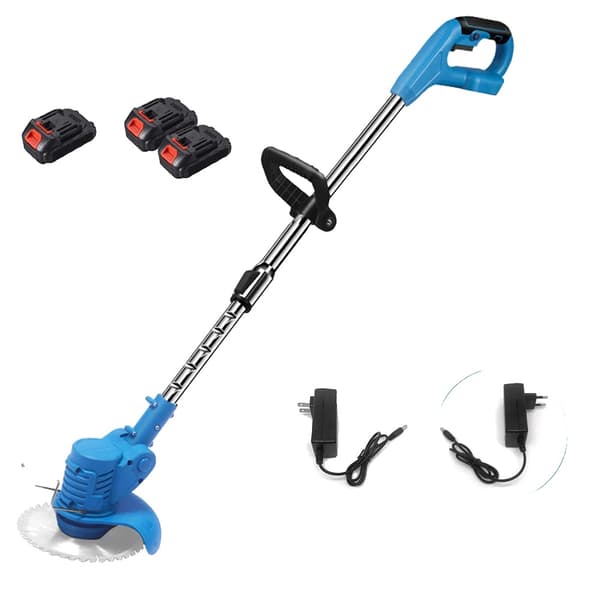 21V Trådløs Græstrimmer, Teleskopisk Design, Holdbare Klinger,Blå
