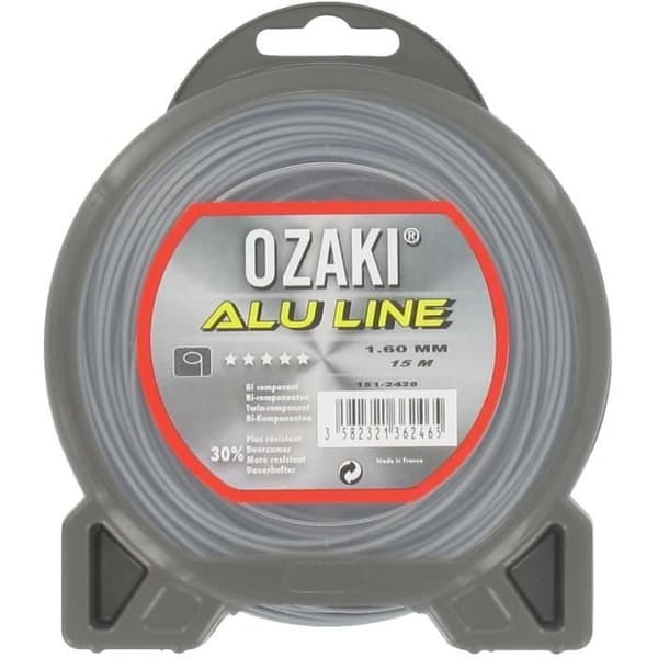 OZAKI aluminiumlinje nylonlina för röjsåg - Ø 1,60mm - L 15m