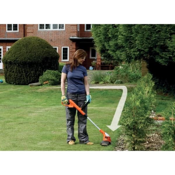 BLACK+DECKER 23 cm Græstrimmer - med 18 V 2 Ah batteri - GLC1823L20-QW - 180° drejeligt hoved