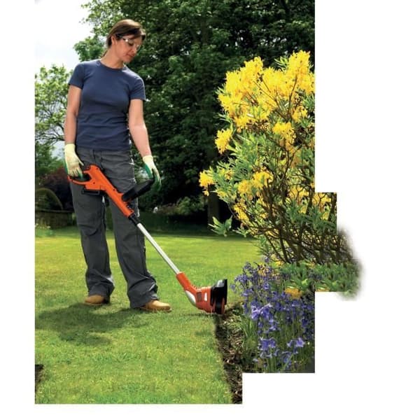 BLACK+DECKER 23 cm Græstrimmer - med 18 V 2 Ah batteri - GLC1823L20-QW - 180° drejeligt hoved