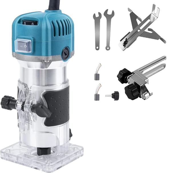 Wood Trimmer, 800W Effekt, 6-Trins Justerbar,Trimmer