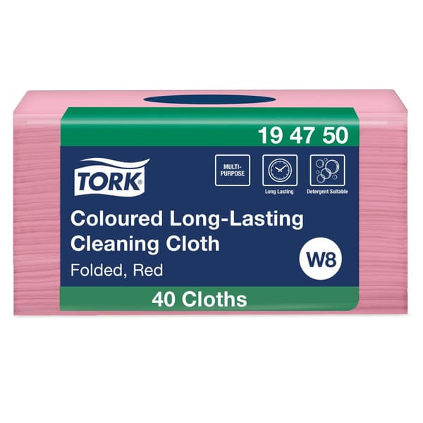 Rengöringsduk TORK Pre W8 röd 40/fp