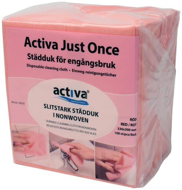 Städduk JustOnce engångs röd 100/fp