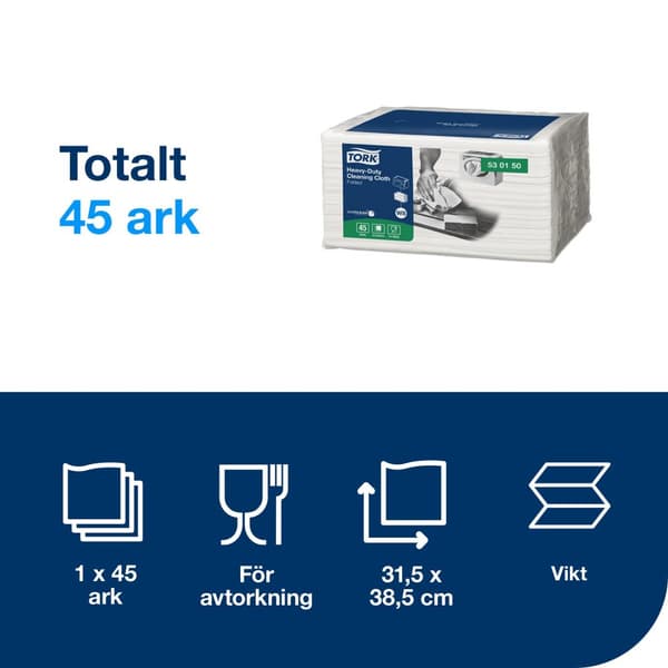 Rengöringsduk TORK Pre W8 kraftig 45/fp