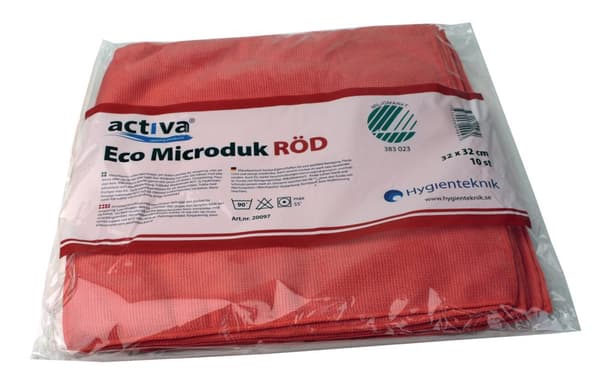 Microfiberduk ACTIVA ECO 32x32cm röd 10st