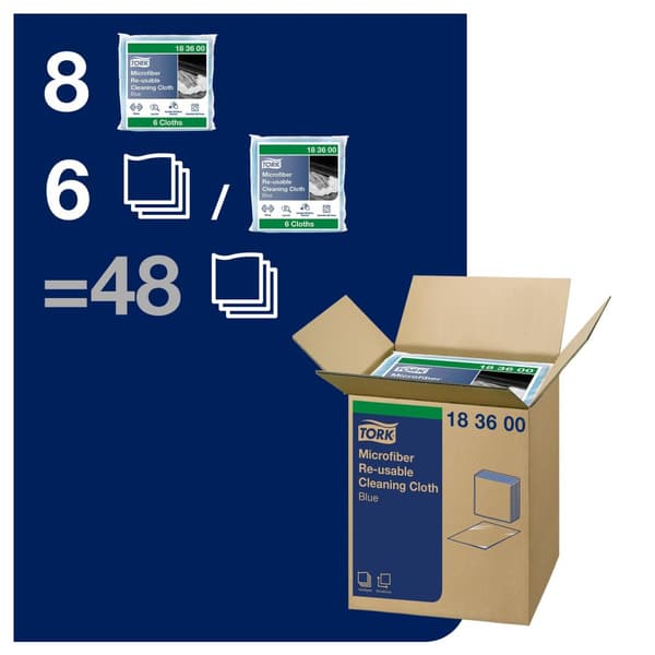 Microfiberduk TORK 30,5x30,5cm blå 6/fp