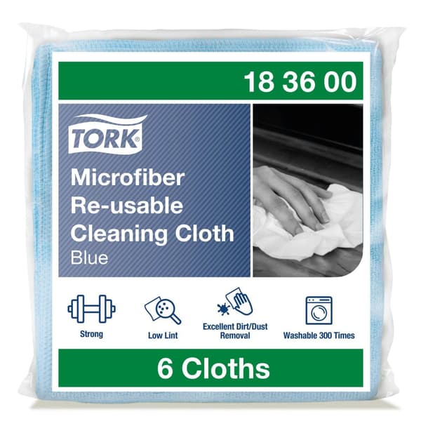 Microfiberduk TORK 30,5x30,5cm blå 6/fp