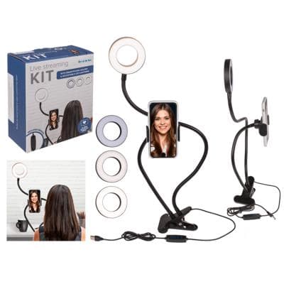 Vlogg- & Streamingpaket till Mobil - LED-ring & hållare