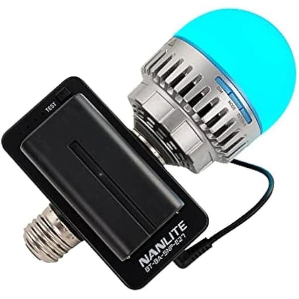 NANLITE NPF-batteriadapter med E27-huvud -