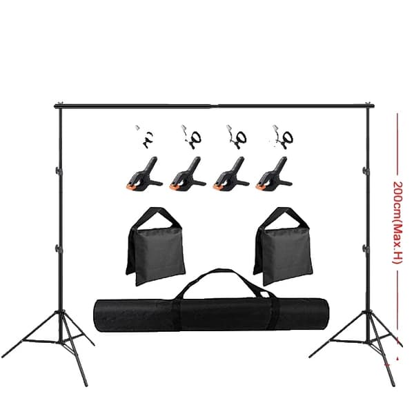 Fotostudio bakgrundsställ, grönt skärmsupport, medföljande bärväska, 2x3M Bakgrund