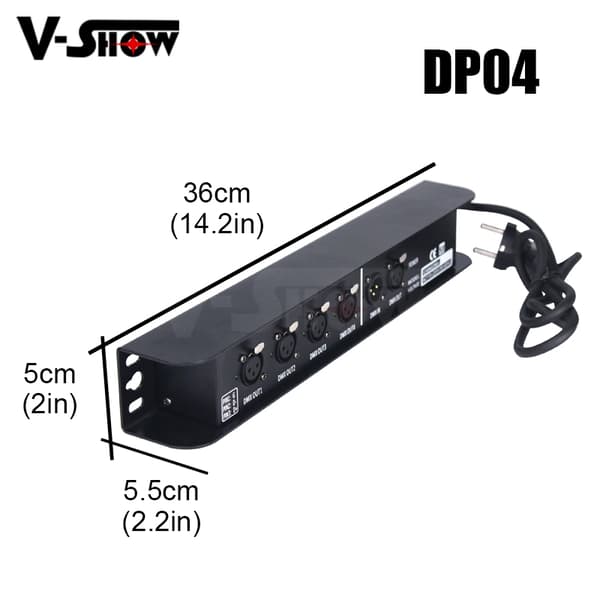 DMX-splitter, 4 port utgång, 512x4 kanaler