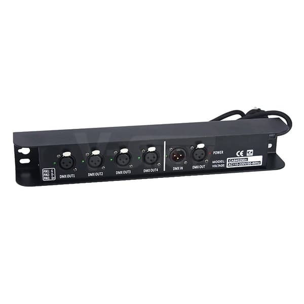DMX-splitter, 4 port utgång, 512x4 kanaler