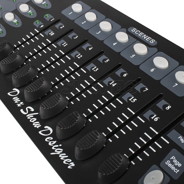 SHEHDS DMX192 -ohjainkonsoli, 192 DMX-kanavaa, 8 ohjelmoitavaa kohtausta,EU-pistoke