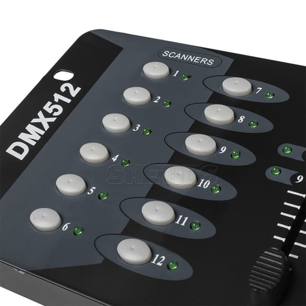 SHEHDS DMX192 -ohjainkonsoli, 192 DMX-kanavaa, 8 ohjelmoitavaa kohtausta,EU-pistoke