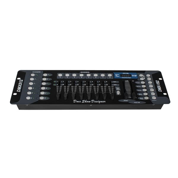 SHEHDS DMX192 -ohjainkonsoli, 192 DMX-kanavaa, 8 ohjelmoitavaa kohtausta,EU-pistoke