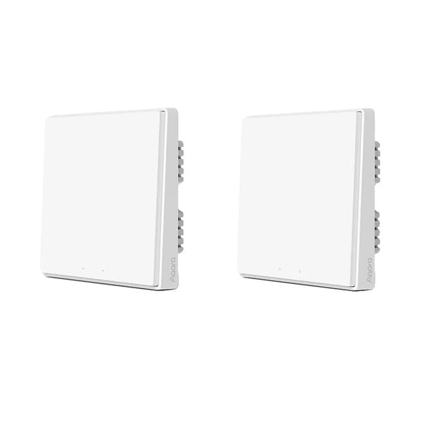 Aqara ZigBee Väggbrytare, 10A Max Belastning, 2500W Utgång,D1 Nej Neutral 1KX2