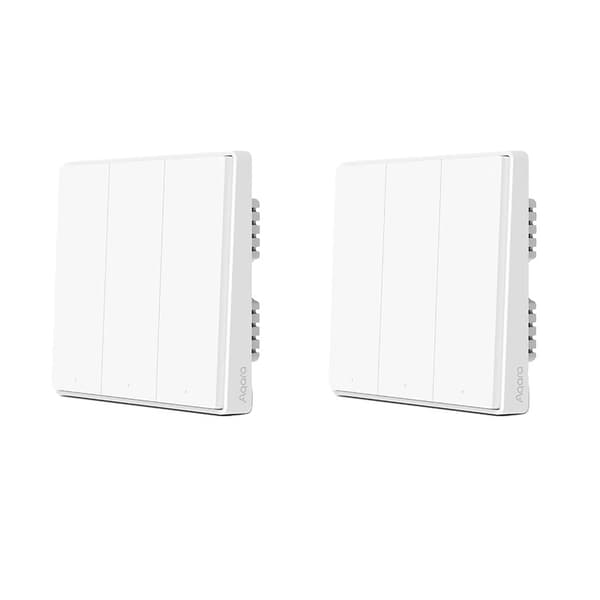 Aqara ZigBee Seinäkytkin, 10A Maksimikuormitus, 2500W Teho,D1 Neutraalilla 3 X2