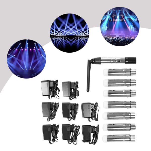 DMX512 Trådløs Lyscontroller, 7 Modtagere Inkluderet, 400m Kommunikationsområde, Kompakt Design