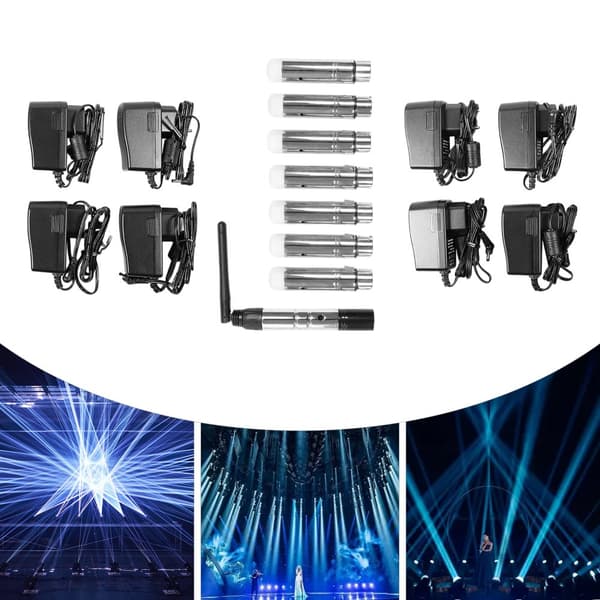 DMX512 Trådløs Lyscontroller, 7 Modtagere Inkluderet, 400m Kommunikationsområde, Kompakt Design