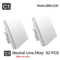 Miniatyrbillede 2 af 2: Aqara Vægbryder, ZigBee-forbindelse, Trådløs kontrol,2X Med Neutral 2Key