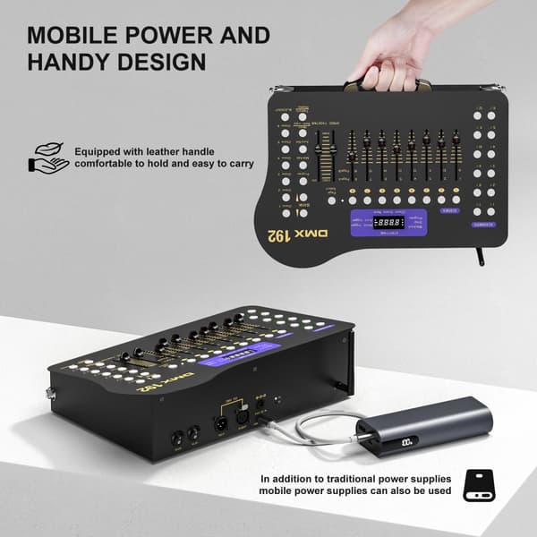 DMX512-valonohjain, 192 DMX-kanavaa, MIDI-ohjaus,EU-plugi