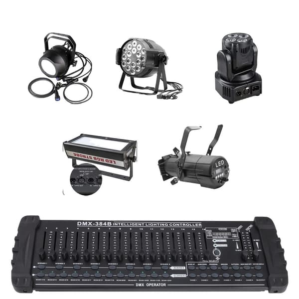 DMX512 Scene Lys Controller, 384 Kanaler, MIDI Kontrol, Indbygget Mikrofon