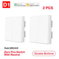 Miniatyrbillede 2 af 2: Aqara Vægbryder, ZigBee-forbindelse, Trådløs kontrol,2X D1med Neutral 2K-a