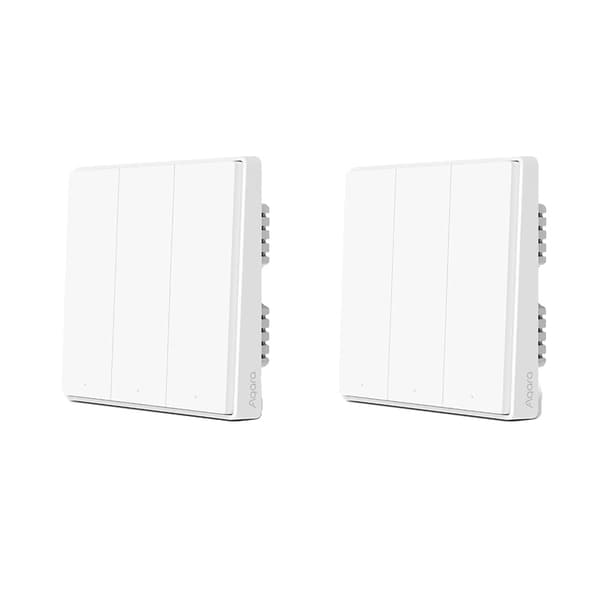 Smart Vægkontakt, ZigBee Forbindelse, Fjernbetjening,D1 Ingen Neutral 3KX2