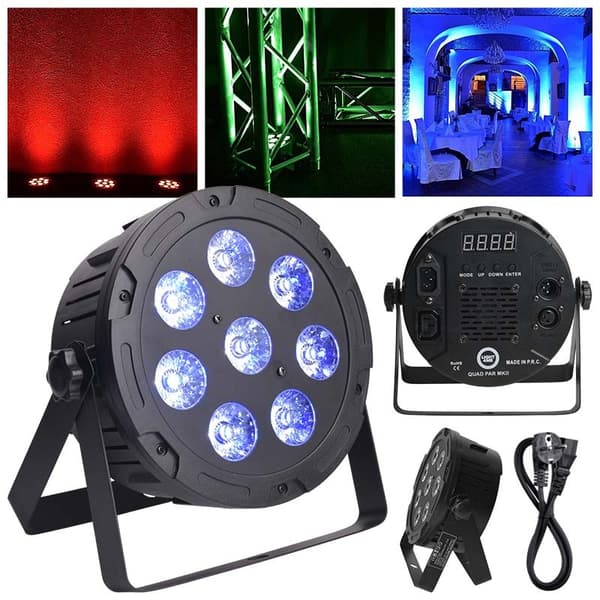 LIGHT4ME QUAD PAR 8x10W MKII RGBW LED slank flad