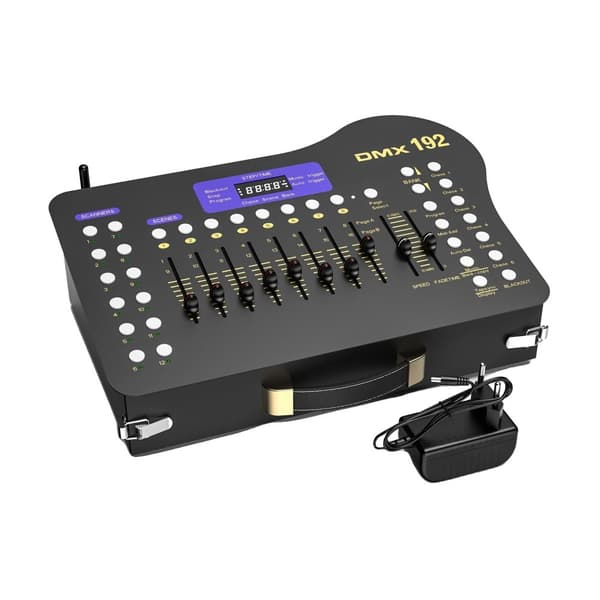 DMX Ljuskontroller, 192 DMX-kanaler, inbyggd mikrofon för musiksynkronisering,EU-kontakt
