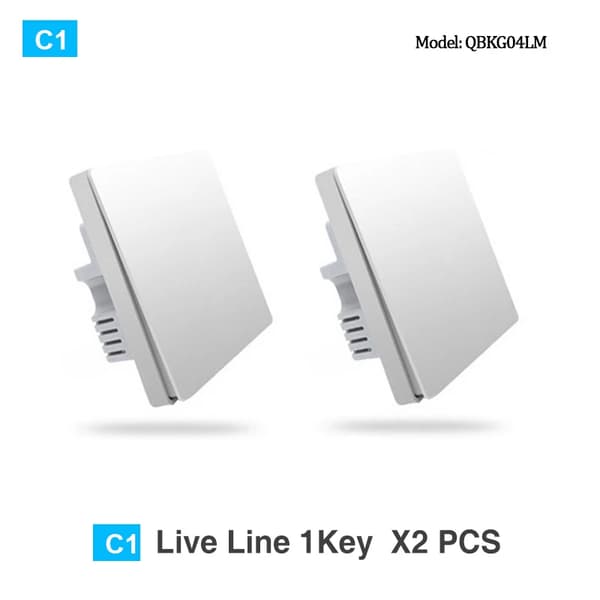 Aqara Smart Väggbrytare, 3 Nyckelkontroll, ZigBee Anslutning,2XNO neutral 1Nyckel