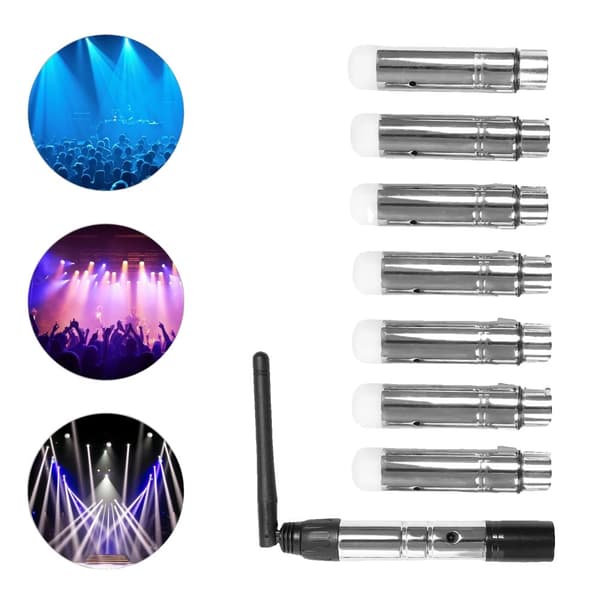 DMX512 Trådløs Lyscontroller, 7 Modtagere Inkluderet, 400m Kommunikationsområde, Kompakt Design