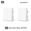 Miniatyrbillede 2 af 2: Smart lyskontrol, Zigbee-forbindelse, enkelt- og dobbeltknapkontrol, 800W belastningskapacitet,2X ingen neutral 1 tast