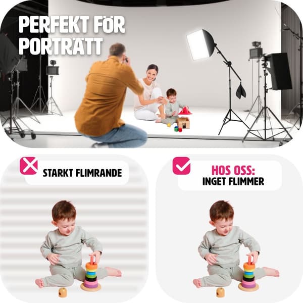 Studiolampa + softbox modell 2 - svart
