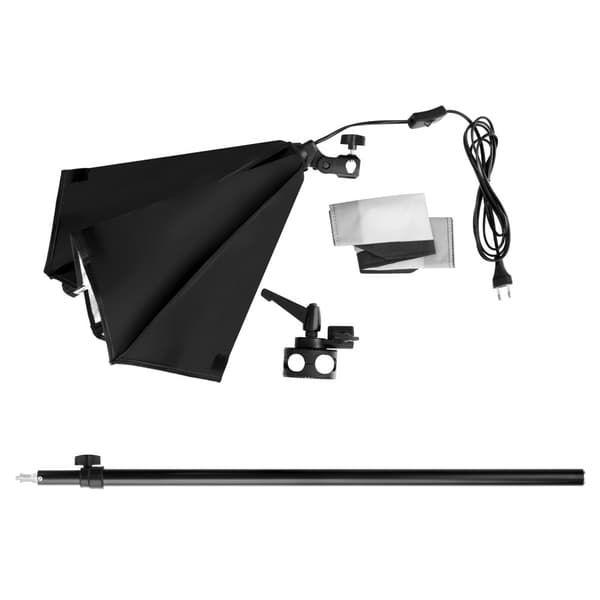 Studielys med softbox, stativ og transporttaske model 2 - sort