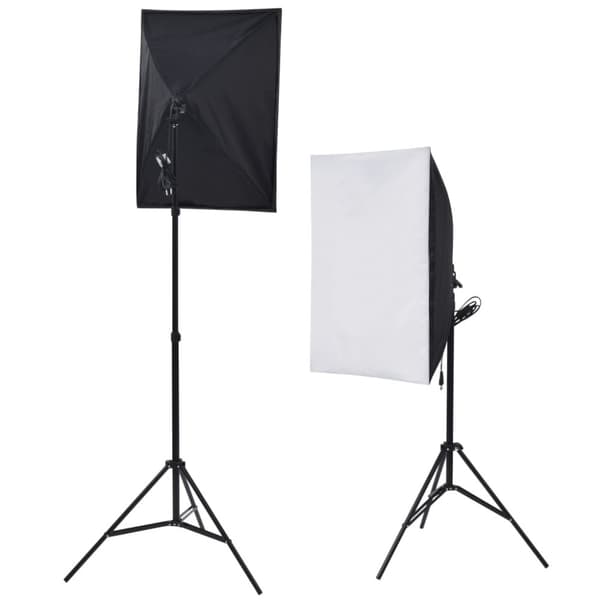 vidaXL Fotostudiosett: 5 fargerike bakgrunner og 2 softbokser
