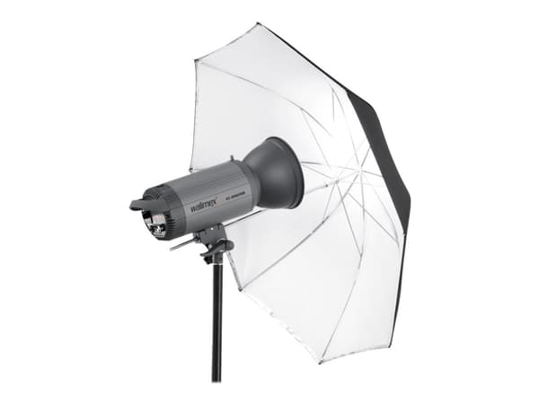 Walimex 2 in1 - Reflektiv/translucent paraply - hvit - Ø84 cm