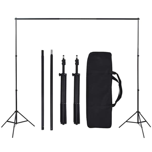 vidaXL Fotostudiosett med bakgrunner og softbokslys