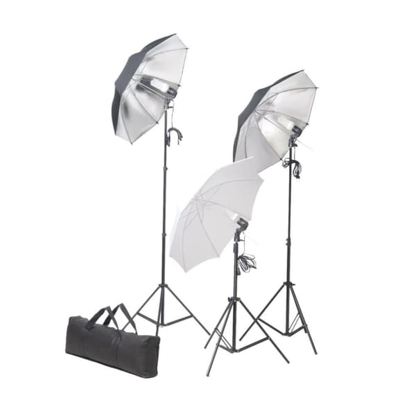 vidaXL Fotostudiosett med bakgrunn og belysningssett