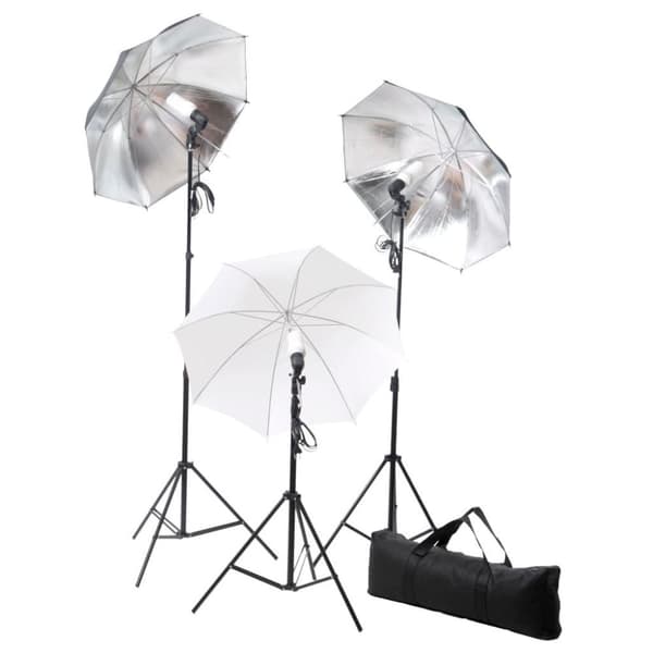 vidaXL Fotostudiosett med bakgrunn og belysningssett
