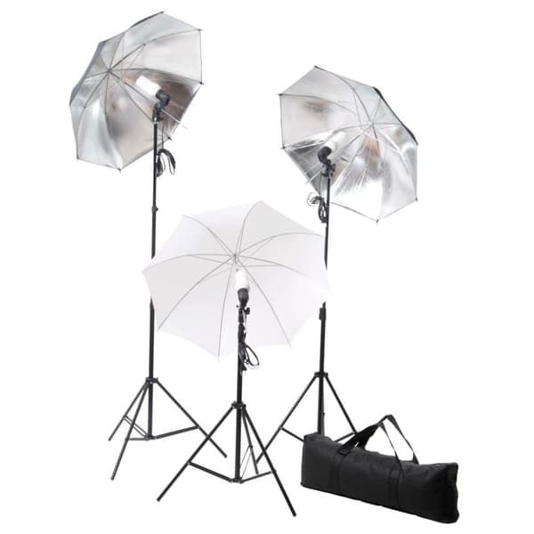 vidaXL Fotostudiosett med lyssett og bakgrunn