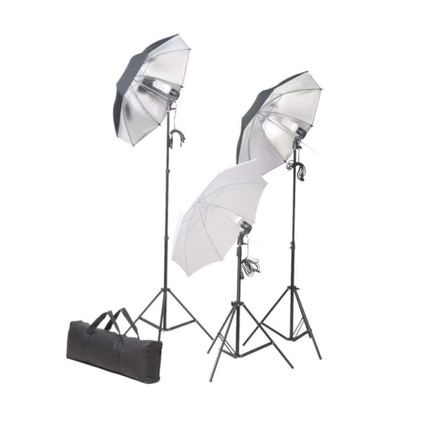 vidaXL Fotostudiosett med lyssett og bakgrunn